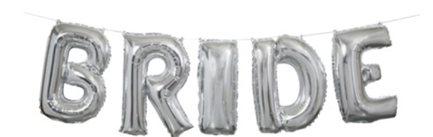Silver Bridal Shower BRIDE foil banner