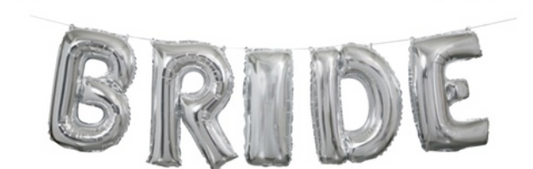 Silver Bridal Shower BRIDE foil banner