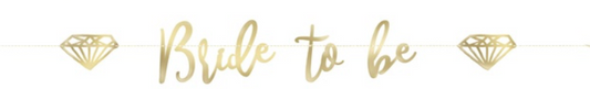 Gold Bride to Be With Diamonds Banner