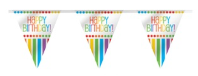 Rainbow Happy Birthday Flag Banner