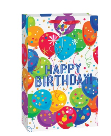 Large Happy Birthday Balloons Print  Gift bag