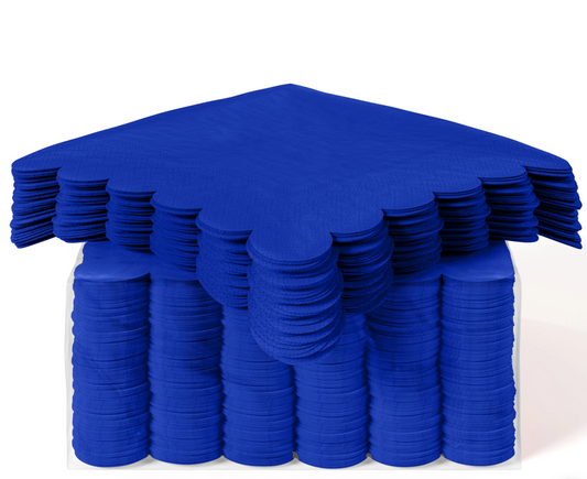 Royal Blue Scallop Beverage Napkin