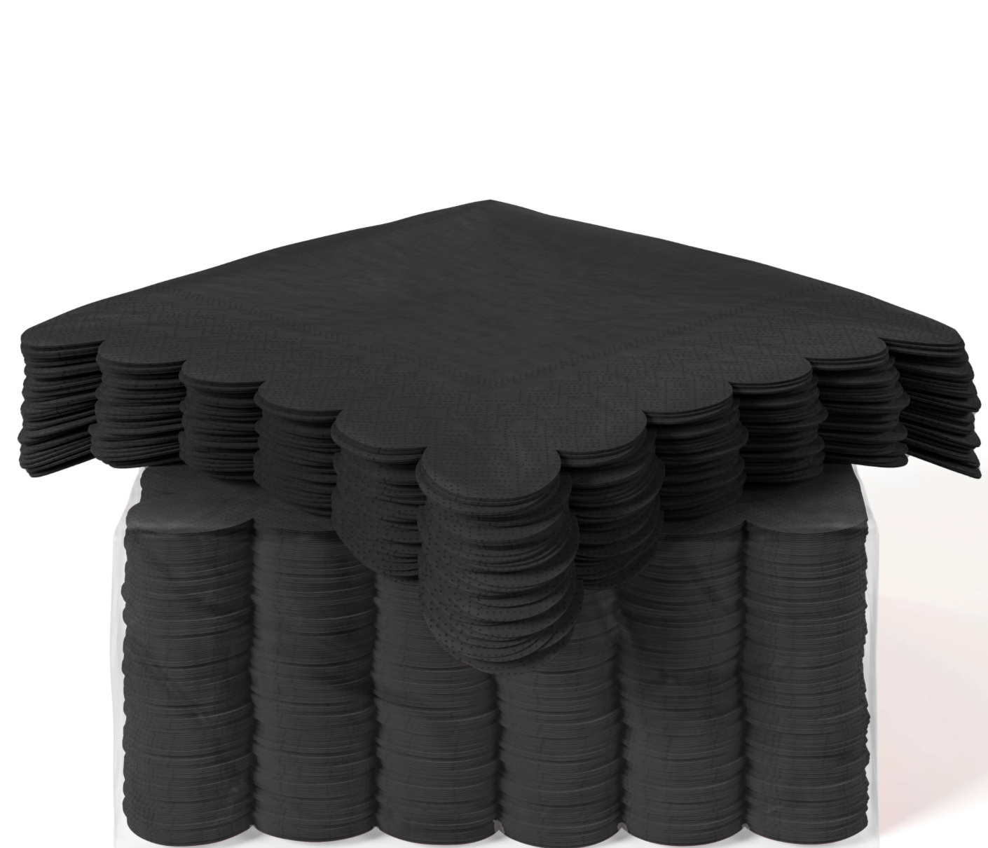 Black Scallop Beverage Napkins