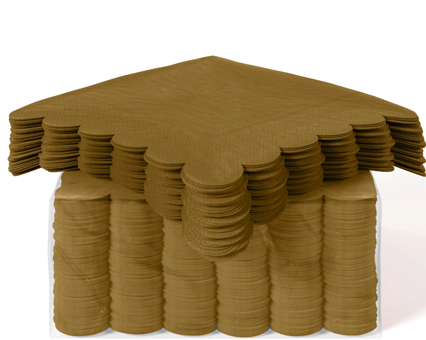 Gold Scallop Beverage Napkins