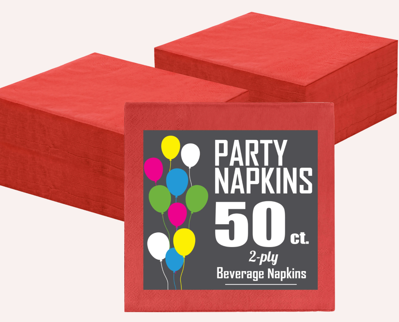 Red Beverage Napkins