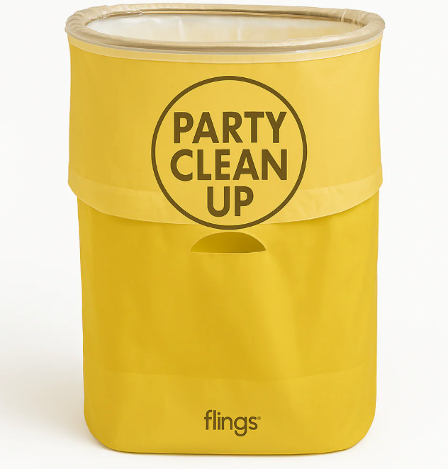 Yellow Flings Pop-Up Trash Bin