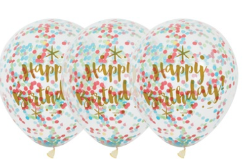 12" Clear balloon with Confetti