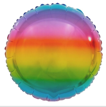 Rainbow Round Foil Balloon