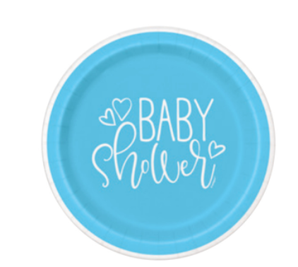 Blue Baby Shower 9" Paper Plate