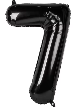 32" Black Number 7 Foil Balloon
