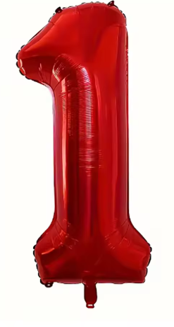 32" Red Number 1 Foil Balloon