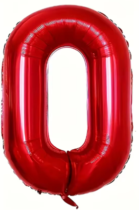 32" Red Number Foil Balloon