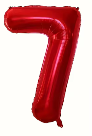 32" Red Number 7  Foil Balloon