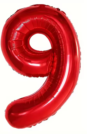 32" Red Number 9 Foil Balloon